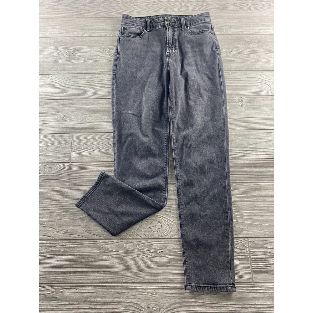 American Eagle Mom Jeans Womens 2 Black Charcoal Wash High Rise Cotton Stretch